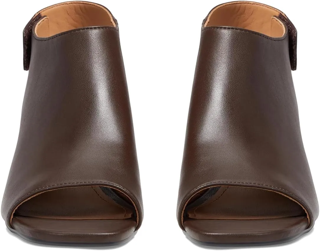 MOOMMO Women Chunky Block Heel Booties Sandals Open Square Toe Cutout Ankle Boots Backless 2" Stacked Mid Heels Matte Sandal Bootie Dress Peep Toe Heeled Sandals Hook & Loop Vintage Comfort 4-11 M US