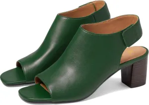 MOOMMO Women Chunky Block Heel Booties Sandals Open Square Toe Cutout Ankle Boots Backless 2" Stacked Mid Heels Matte Sandal Bootie Dress Peep Toe Heeled Sandals Hook & Loop Vintage Comfort 4-11 M US