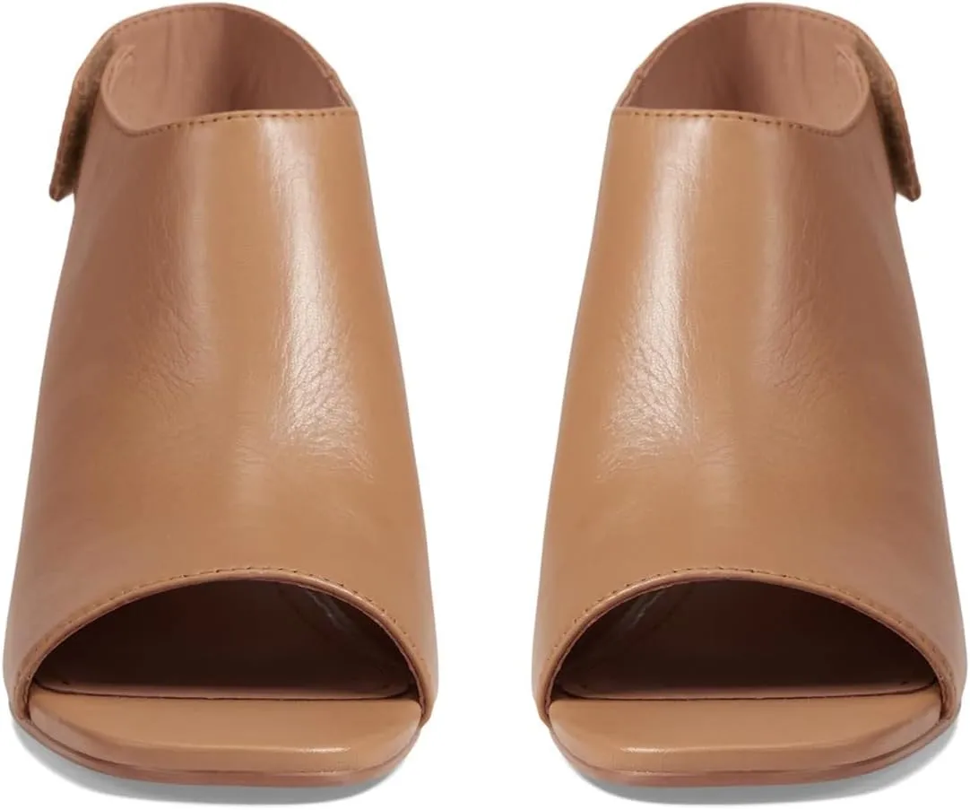 MOOMMO Women Chunky Block Heel Booties Sandals Open Square Toe Cutout Ankle Boots Backless 2" Stacked Mid Heels Matte Sandal Bootie Dress Peep Toe Heeled Sandals Hook & Loop Vintage Comfort 4-11 M US