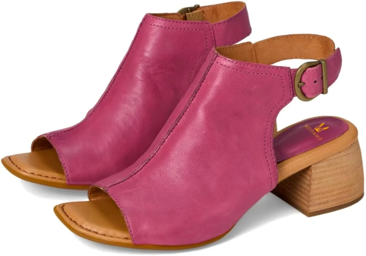 MOOMMO Women Chunky Stacked Heel Booties Sandals Suede Open Square Toe Cutout Ankle Boots Backless Mid Block Heels Slingback Sandals Buckle Ankle Strap Matte Peep Toe Summer Shoes Dressy 4-11 M US