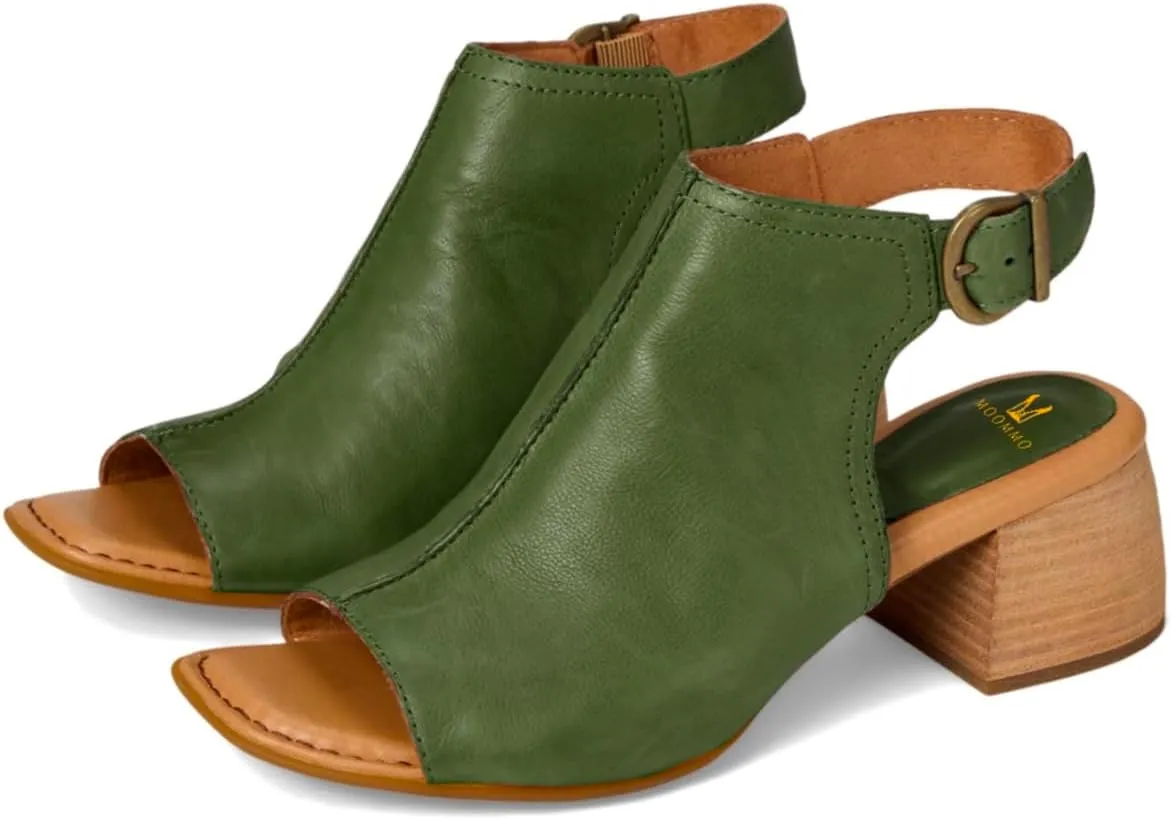 MOOMMO Women Chunky Stacked Heel Booties Sandals Suede Open Square Toe Cutout Ankle Boots Backless Mid Block Heels Slingback Sandals Buckle Ankle Strap Matte Peep Toe Summer Shoes Dressy 4-11 M US