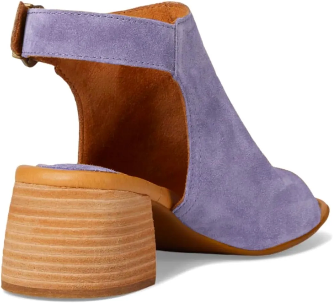 MOOMMO Women Chunky Stacked Heel Booties Sandals Suede Open Square Toe Cutout Ankle Boots Backless Mid Block Heels Slingback Sandals Buckle Ankle Strap Matte Peep Toe Summer Shoes Dressy 4-11 M US