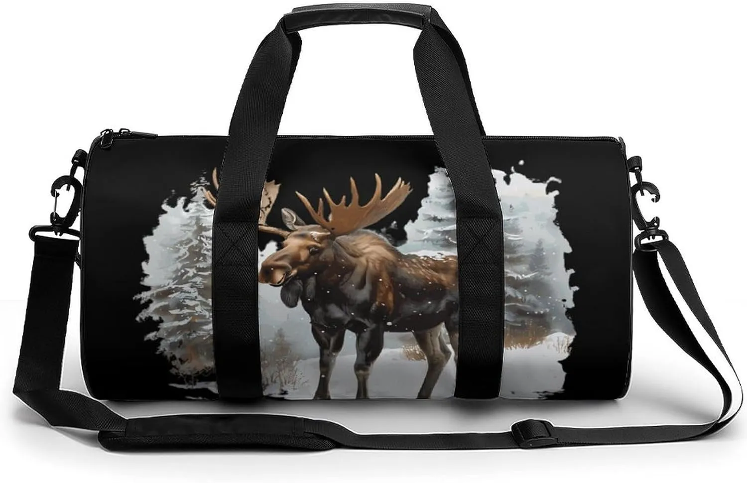 Moose Snows Winter Travel Duffel Bag Gym Bags Sports Tote Shoulder Weekender Handbag for Men Women