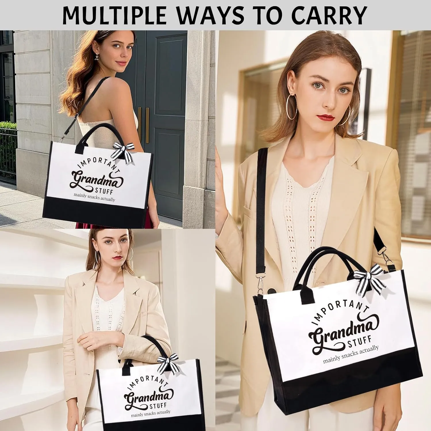 Mother's Day Gifts for Grandma, Best Grandma Gifts for Grandma from Granddaughter Grandchildren Grandkids, Unique Grandma Gift for Nana, Grammy, New Grandma w/Tote Bag Makeup Bag