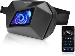 Motorcycle Sling Bag with LED Display,Cyclops Hard Shell Crossbody Rider Backpack Polyhedral Dynamic Shoulder Chest Waist Bag Messenger Bag