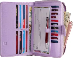 Mou Meraki Big Fat RFID Blocking Leather Organizer Checkbook Wallets For Women - Clutch