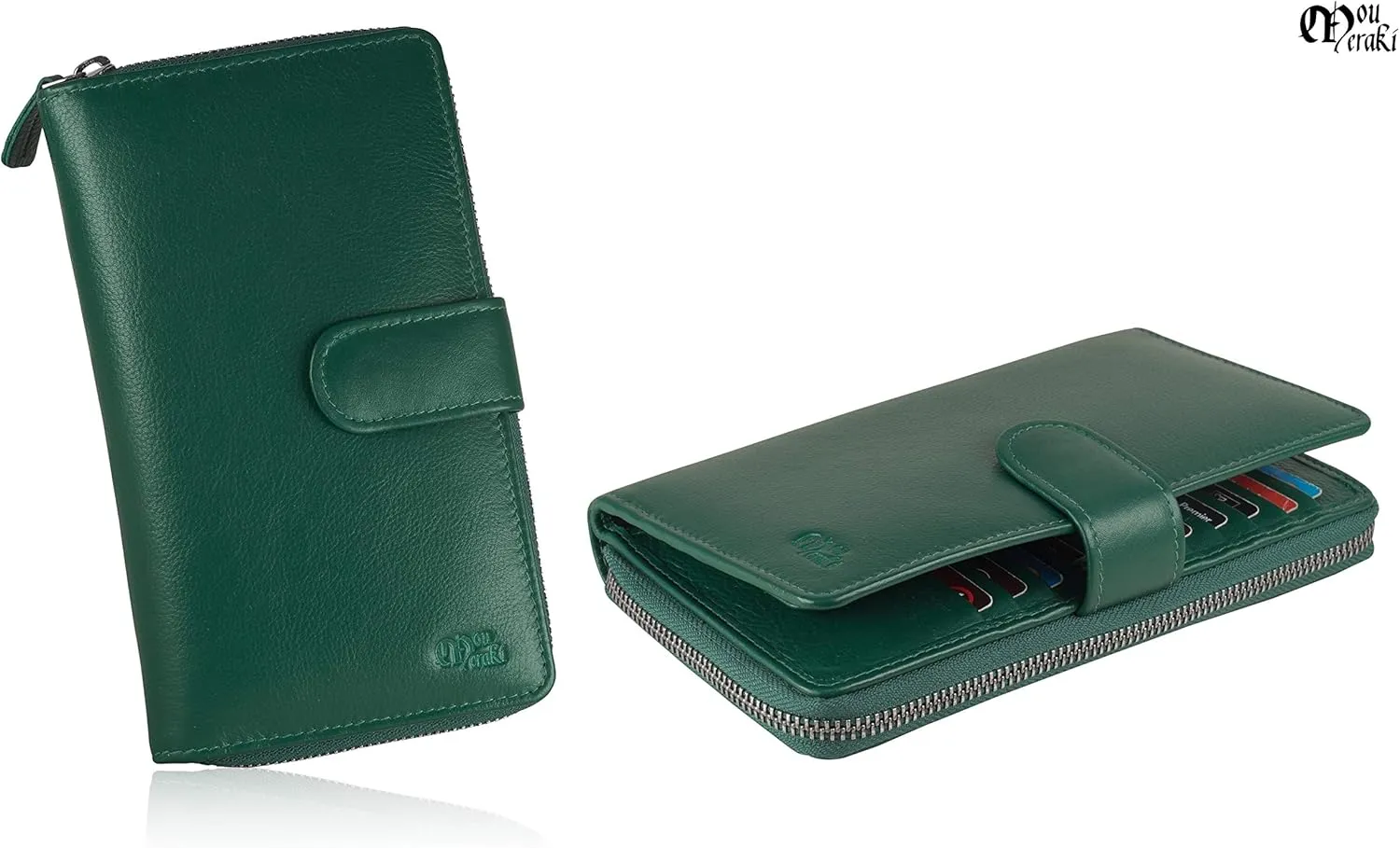 Mou Meraki Big Fat RFID Blocking Leather Organizer Checkbook Wallets For Women - Clutch
