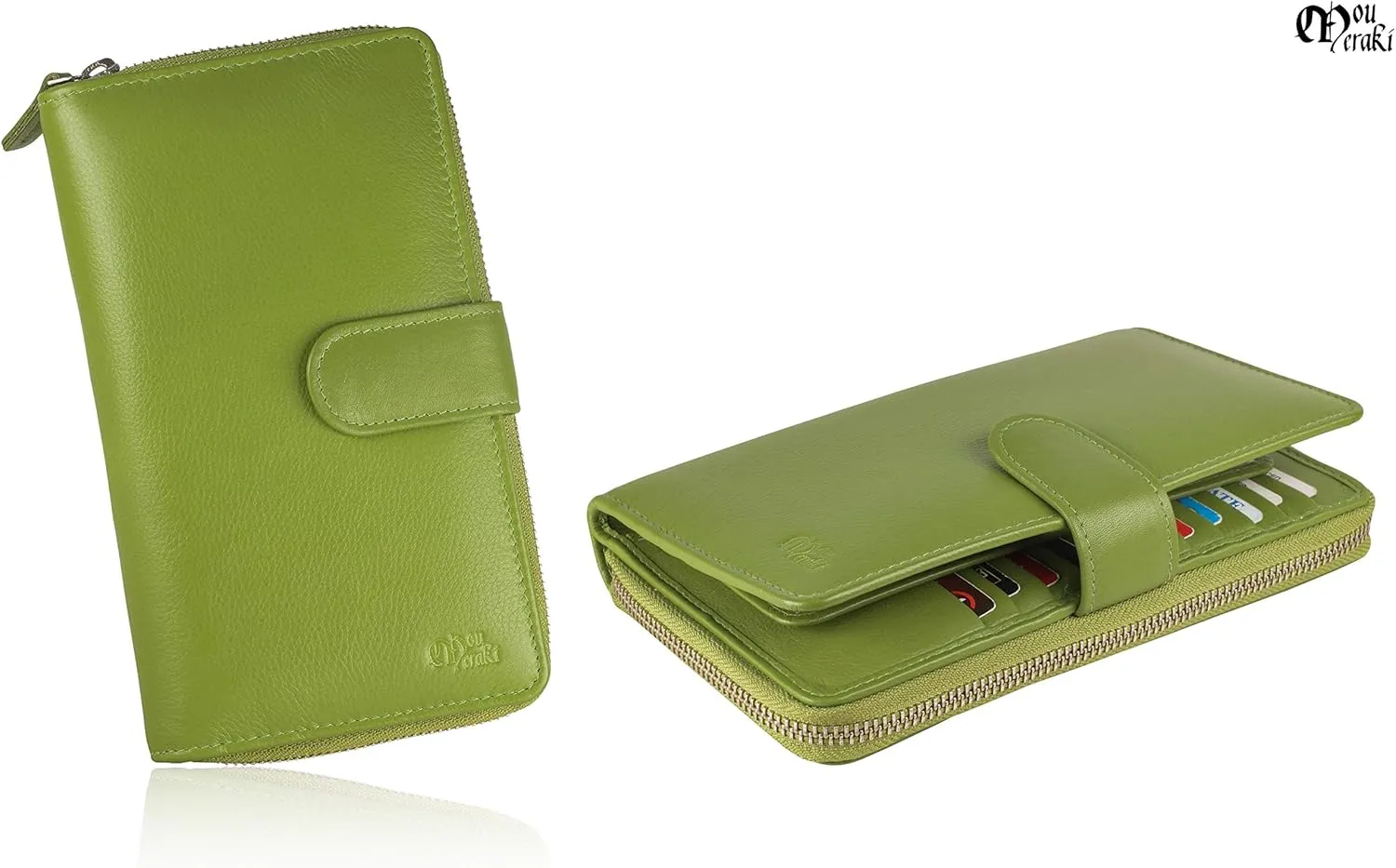 Mou Meraki Big Fat RFID Blocking Leather Organizer Checkbook Wallets For Women - Clutch