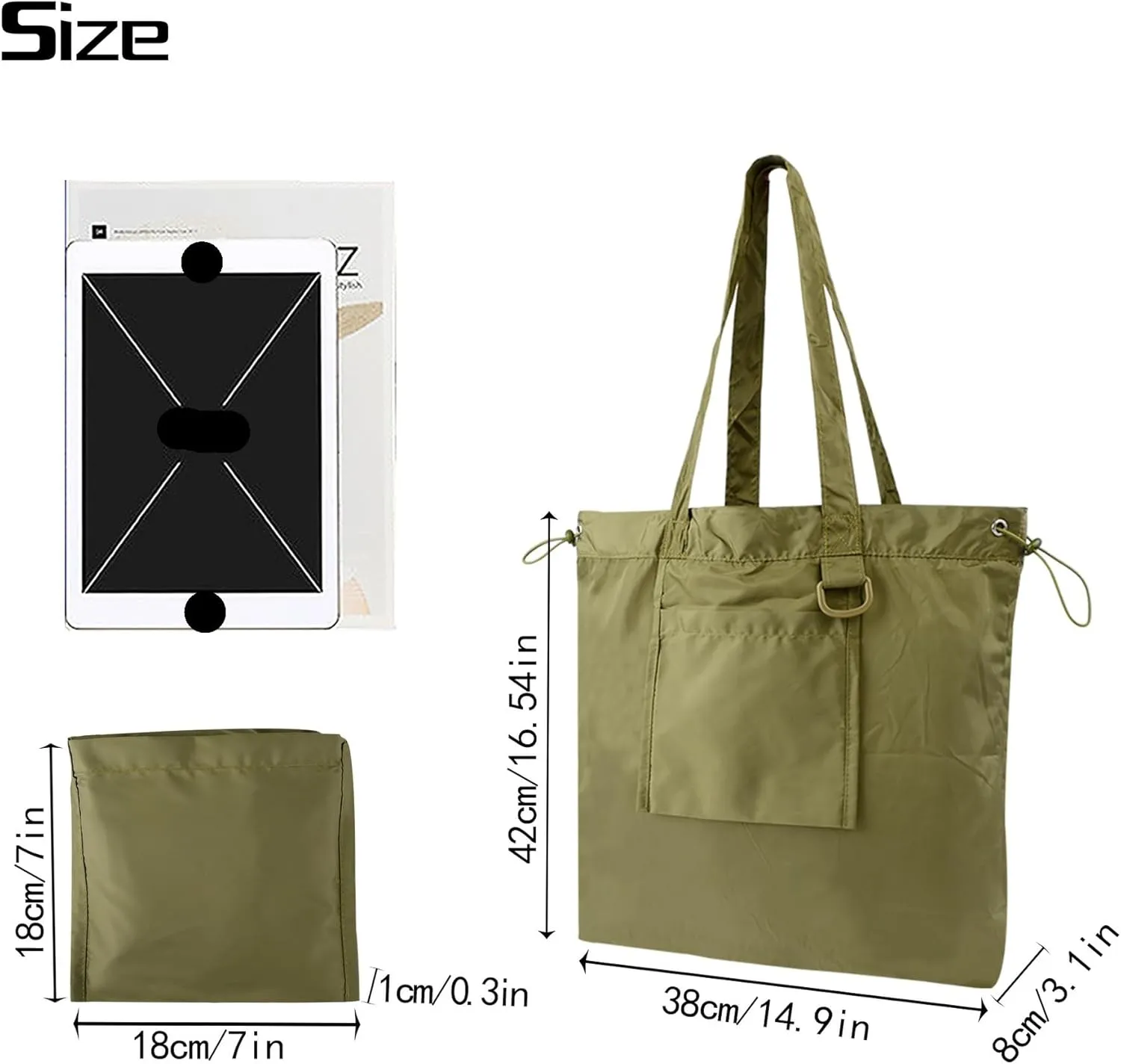 Multifunctional drawstring shopping bag large capacity shoulder bag handbag storage bag