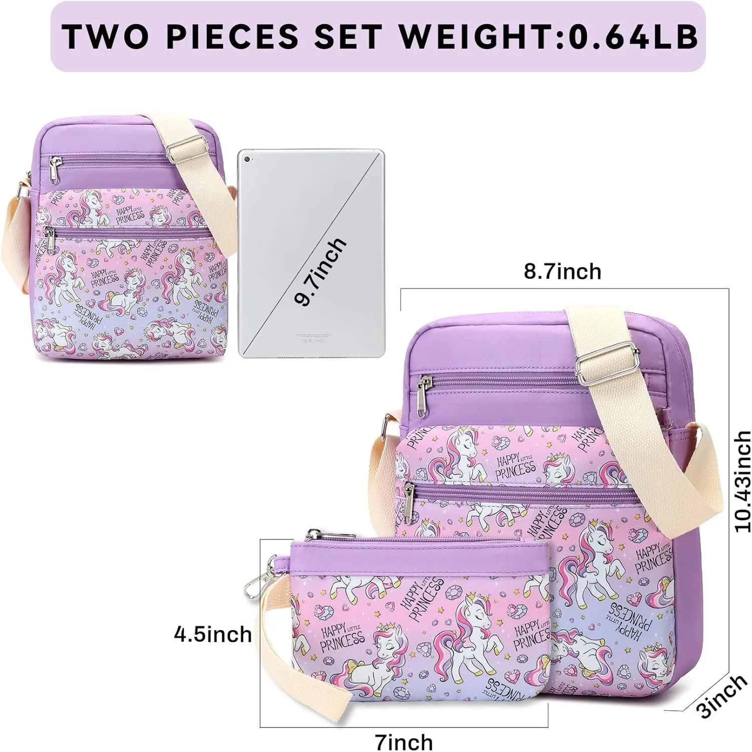 Mygreen Small Crossbody Purse Set for Teen Girls Small Messenger Bags for Kids 9-10 Gifts