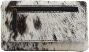 Myra Bag Cookie Crunch Leather And Cowhide Wallet Lightweight,Spacious Upcycled Cowhide & Leather S-2715