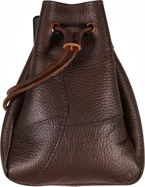 Mythrojan Leather Belt Bag Medieval Pouch Renaissance Drawstring Large Pouch with 100% Genuine Leather, Viking Belt Purse for Reenactments, SCA, LARP, Cosplay Costume Accessory - Brown, 8.5”