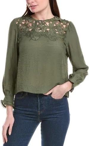 Nanette Nanette Lepore Womens Blouse, S, Green