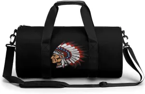 Native American Indian Chief Gym Bag Lightweight Carry On Duffel Bag Athletic Sports Travel Bag Weekender Bag for Men Women