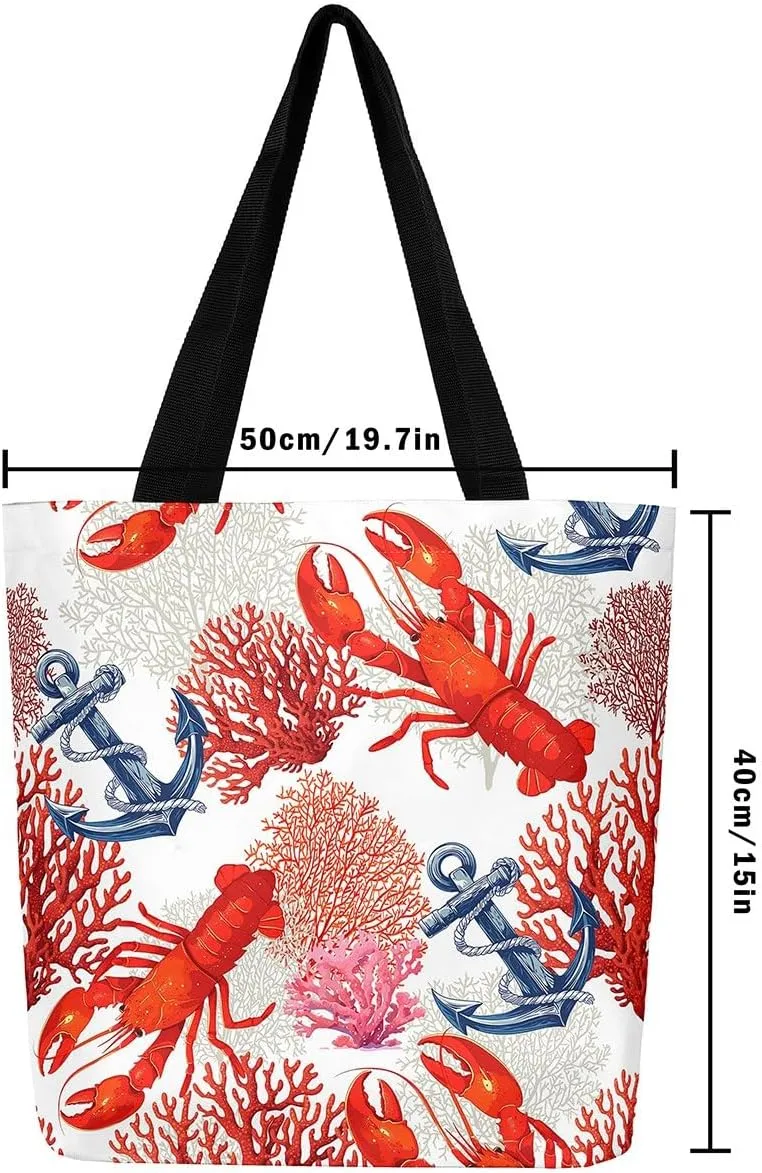 Nautical Canvas Tote Bag for Women,Compass Boat Anchor Large Capacity Gym Bag Ocean Cotton Bags