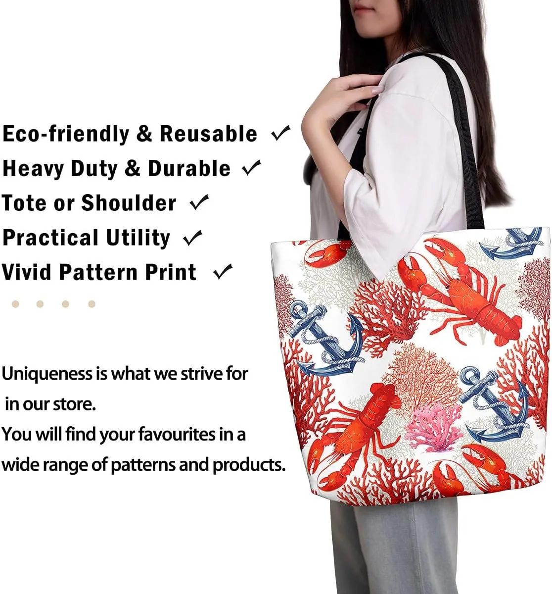 Nautical Canvas Tote Bag for Women,Compass Boat Anchor Large Capacity Gym Bag Ocean Cotton Bags