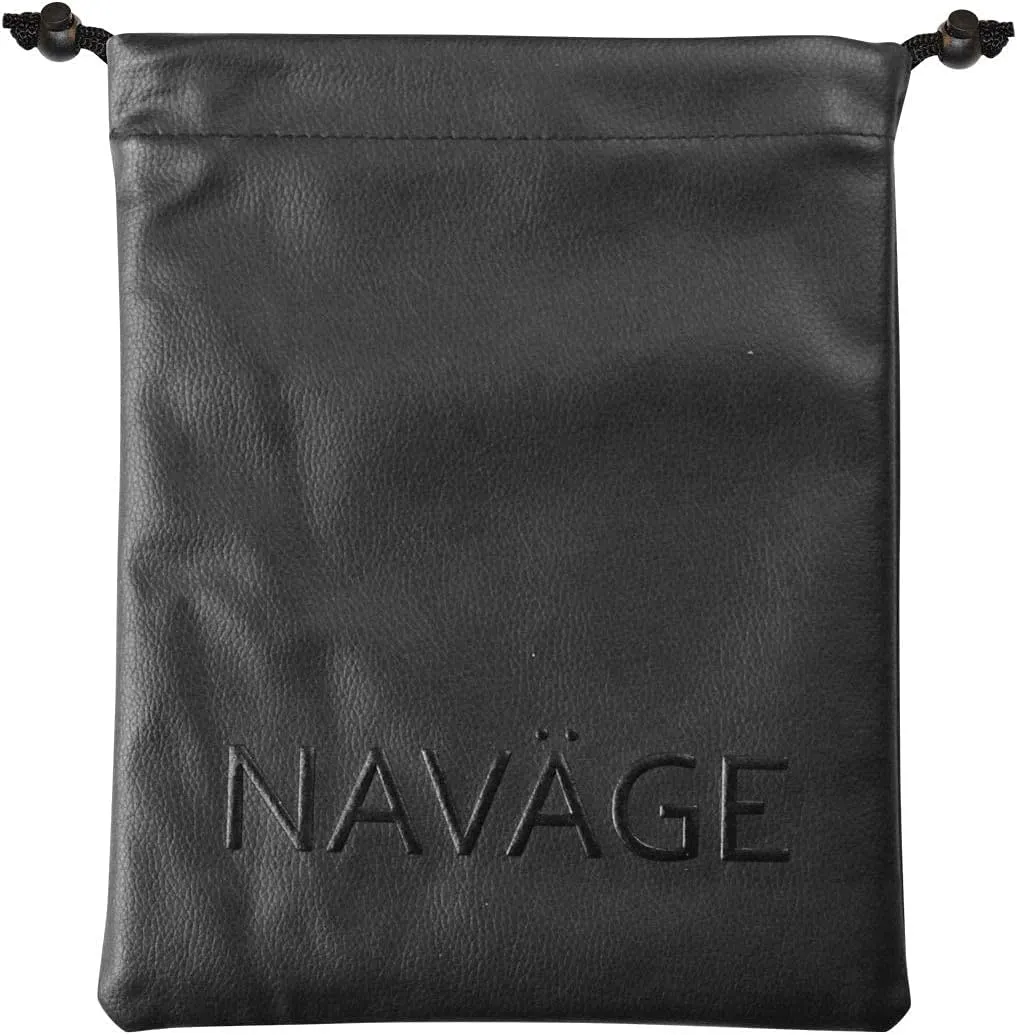 Navage Travel Bag (Black) - Vegan Leather Travel Pouches for Women and Men - Custom-Fit Small Pouch for the Navage Nasal Irrigation System - Versatile Drawstring Pouch and Makeup Bag (8.25"x10.25")