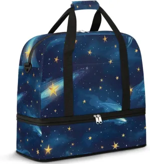Nebulae Cosmic Stars Travel Duffel Bag for Women Men Weekender Overnight Bag with Shoe Compartment Foldable Sports Gym Luggage Bag