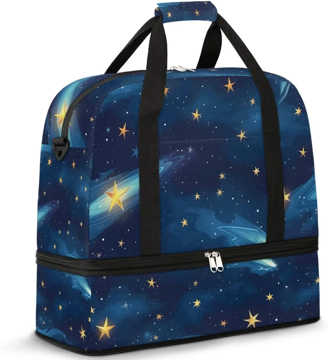 Nebulae Cosmic Stars Travel Duffel Bag for Women Men Weekender Overnight Bag with Shoe Compartment Foldable Sports Gym Luggage Bag