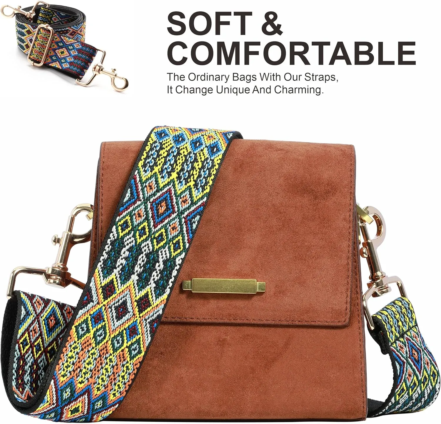 Nefelibata Purse Strap,2" Wide Purse Strap Adjustable Replacement,Multi-pattern Crossbody Handbag Strap