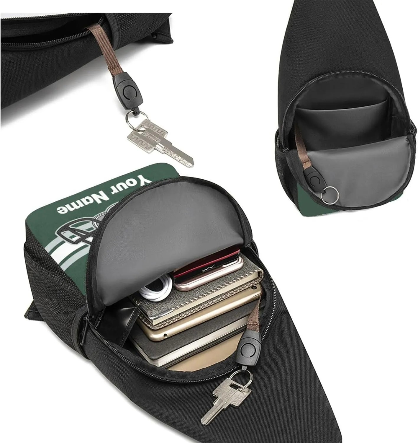 New York Sling Bag,Custom Crossbody Sling Backpack With Name/Number,Personalized Cross Chest Bags,Sling Shoulder Backpack Daypack For Men Women Travel Outdoor