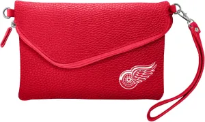 NHL Soft Pebble Fold Over Purse - Large Wristlet - includes Shoulder Strap