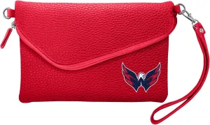 NHL Soft Pebble Fold Over Purse - Large Wristlet - includes Shoulder Strap