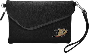 NHL Soft Pebble Fold Over Purse - Large Wristlet - includes Shoulder Strap