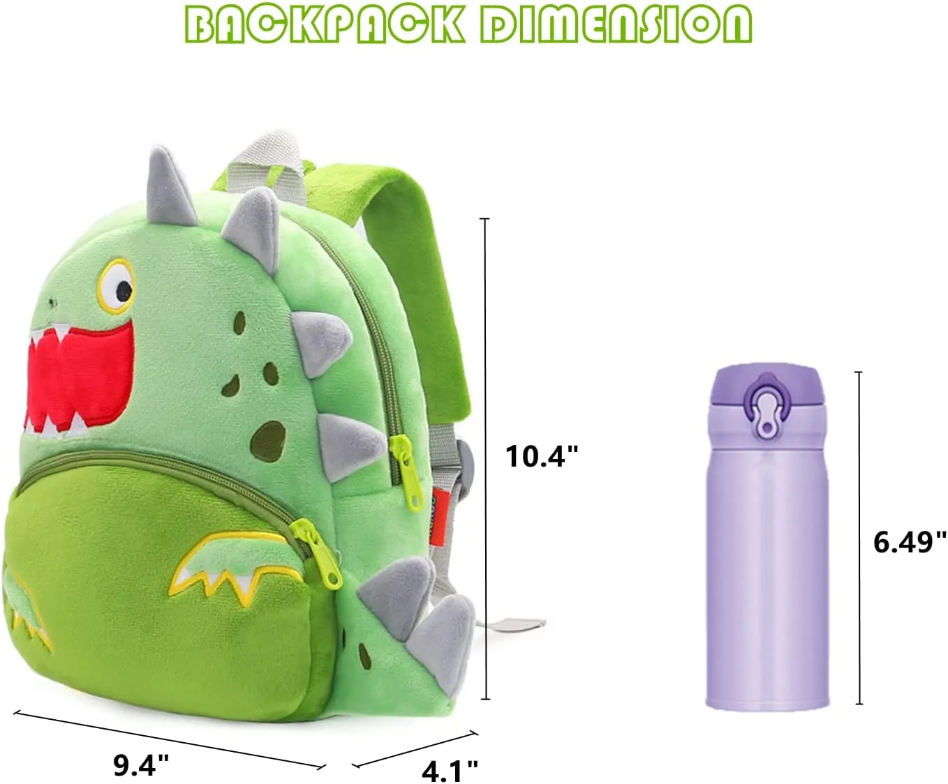 NICE CHOICE Cute Toddler Backpack Toddler Bag Plush Animal Cartoon Mini Travel Bag for Baby Girl Boy 2-6 Years(Cute Dinosaur)