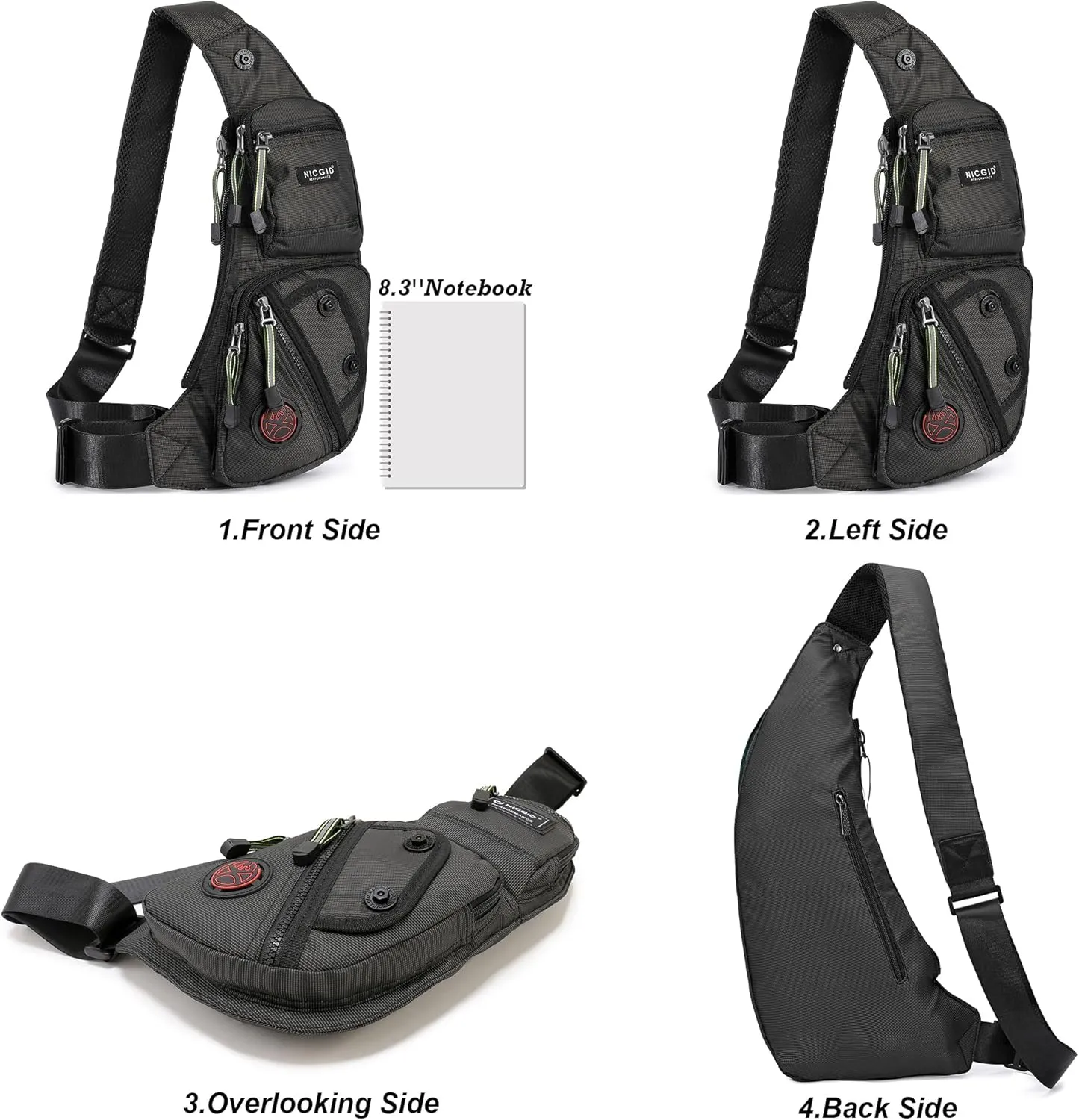 NICGID Sling Bag Chest Shoulder Backpack Crossbody Bags Casual Daypack for Men Women