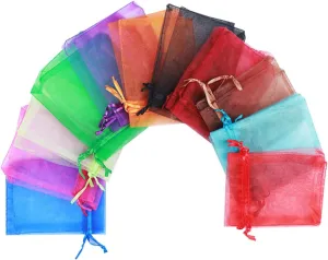 NOLITOY 100pcs Shiny Bag Boxes Reusable Candy Drawstring Bag Storage Net Decorative for Wedding Party