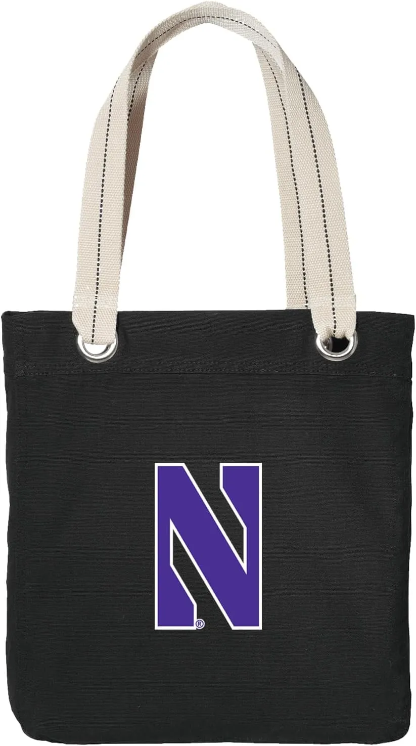 Northwestern Tote Bag RICH COTTON CANVAS NU Wildcats Bags Black