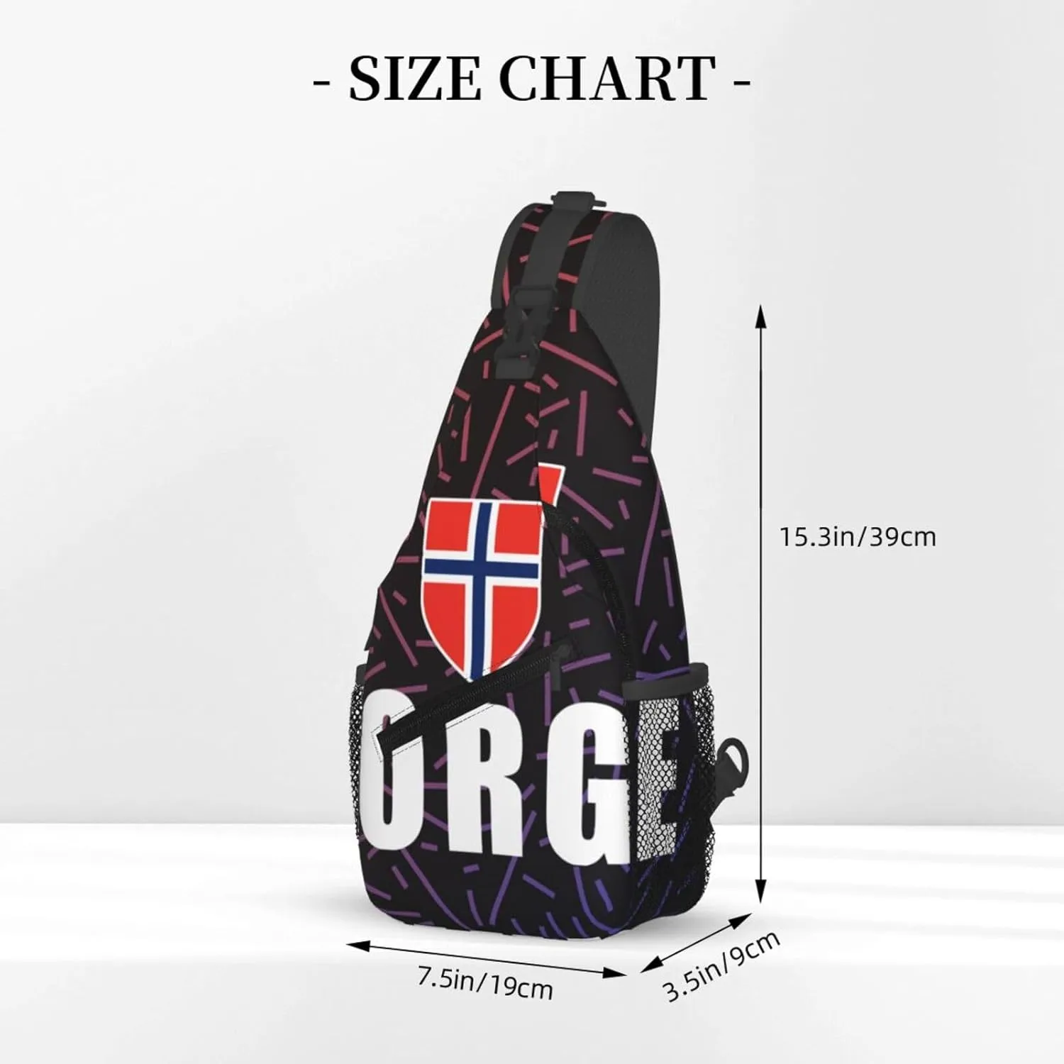 Norwegian-Flag-Norway-Norge-Pride Crossbody For Men Women Sling Chest Bag Shoulder Bag Lightweight One Strap Backpack Multipurpose Travel Hiking Daypack