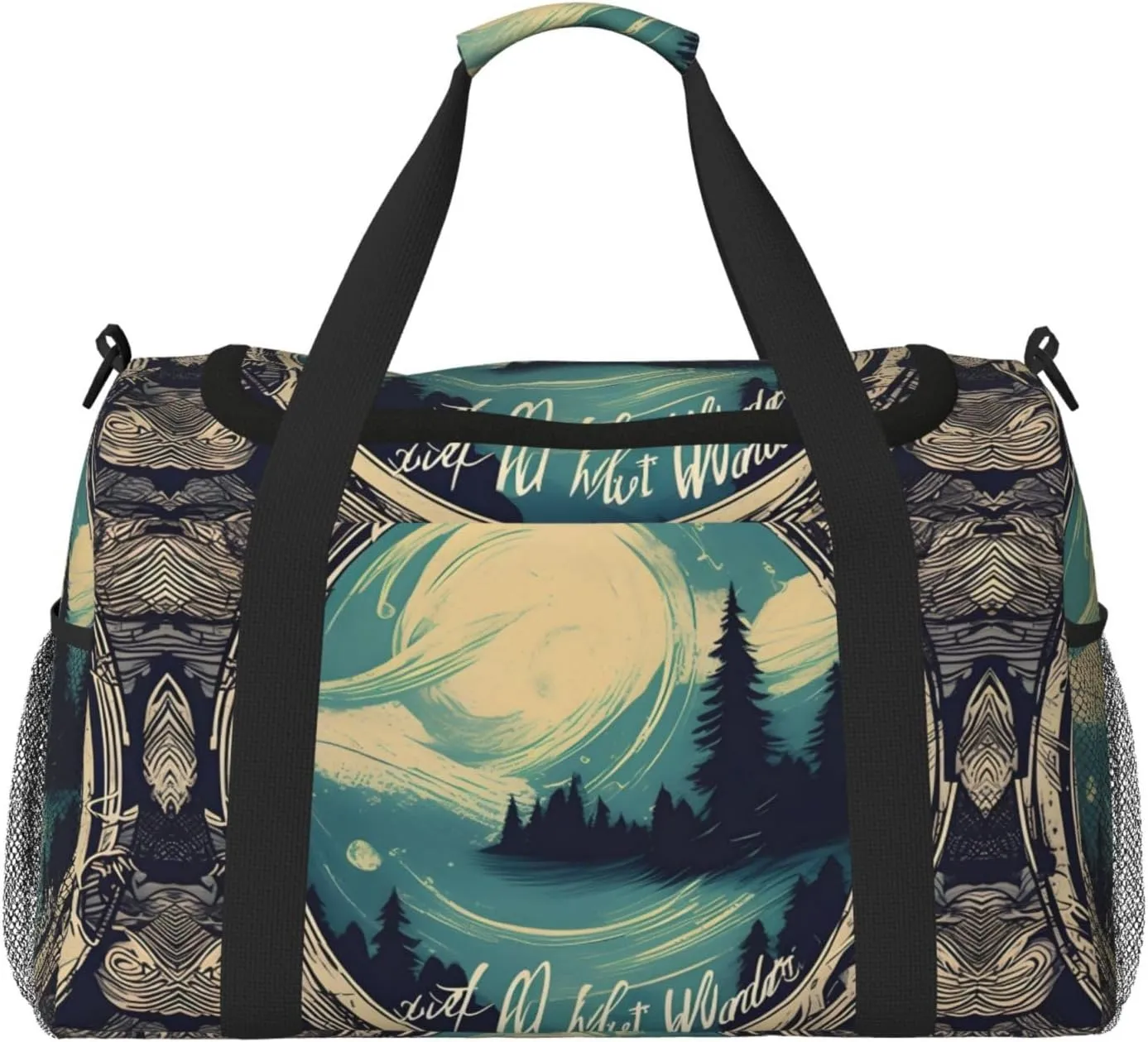 Not All Who Wander Are Lost 1 print Carry on Luggage for Women Men Shoulder Weekender Crossbody Bag for Yoga Travel Must Haves
