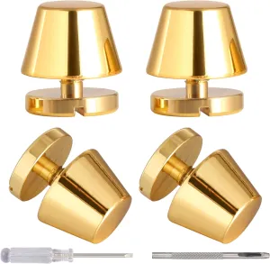 Notgia 8 Sets 11MM Brass Handbag Purse Feet Hardware Bag Making Supplies Rivets for Leather Studs and Spikes for Repair and Decorate Clothing Fabric Shoes Belt Pet Collar Leather Crafts (Gold)