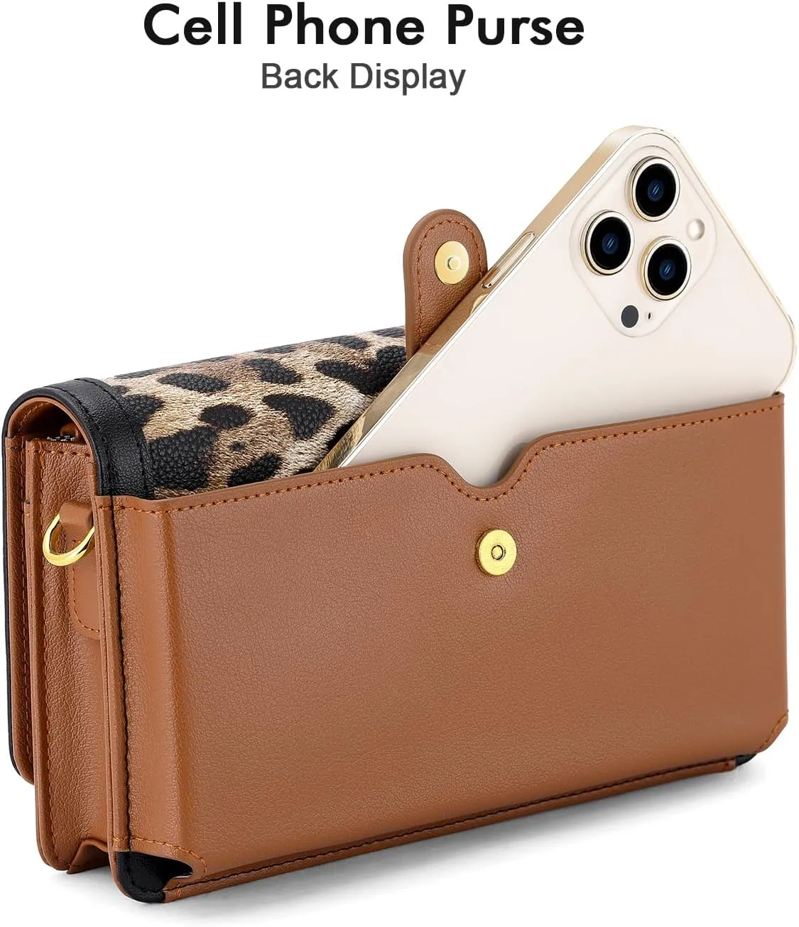 nuoku Crossbody Bag for Women Cellphone Little Purse with Credit Card Slots Lightweight Leather Wristlet Wallet
