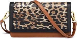 nuoku Crossbody Bag for Women Cellphone Little Purse with Credit Card Slots Lightweight Leather Wristlet Wallet