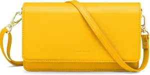 nuoku Crossbody Bag for Women Cellphone Little Purse with Credit Card Slots Lightweight Leather Wristlet Wallet