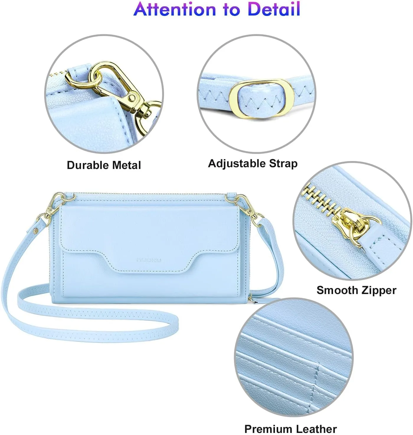 nuoku Crossbody Bags, Wristlet Wallets, Small Clutch Purses - Cell Phone & RFID Wallet for Women