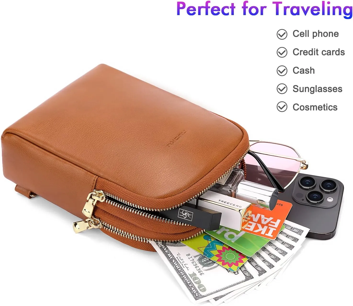 nuoku Women's Crossbody Sling Bag - Small RFID Wallet & Cell Phone Pouch