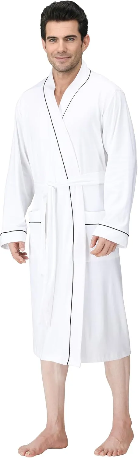 NY Threads Men's Robe Cotton Blend Knit Bathrobe