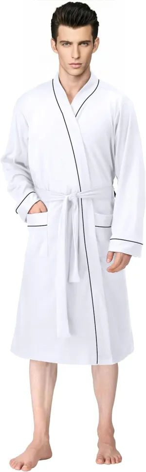 NY Threads Men's Robe Cotton Blend Knit Bathrobe
