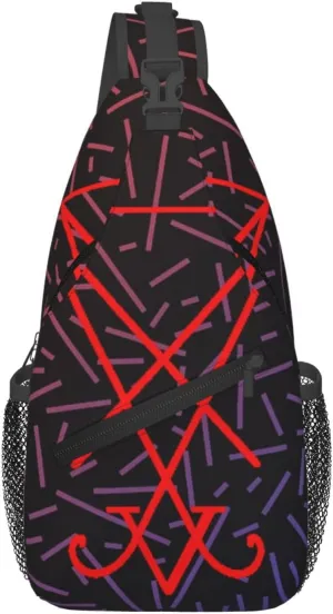 Occult Sigil Of Lucifer Crossbody Backpack For Men Women Sling Shoulder Dachshunds Dog Chest Bag Lightweight One Strap Multipurpose Travel Hiking Daypack