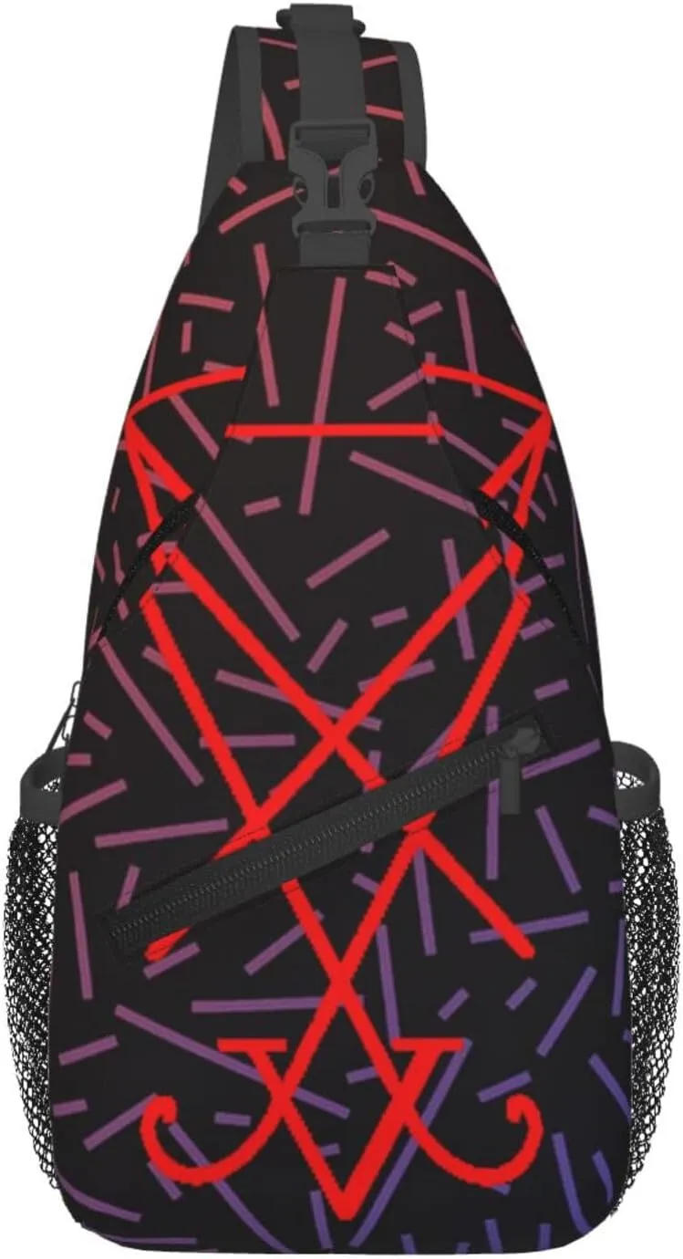 Occult Sigil Of Lucifer Crossbody Backpack For Men Women Sling Shoulder Dachshunds Dog Chest Bag Lightweight One Strap Multipurpose Travel Hiking Daypack