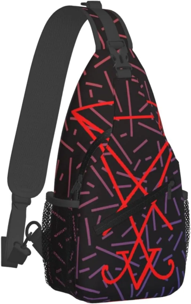 Occult Sigil Of Lucifer Crossbody Backpack For Men Women Sling Shoulder Dachshunds Dog Chest Bag Lightweight One Strap Multipurpose Travel Hiking Daypack
