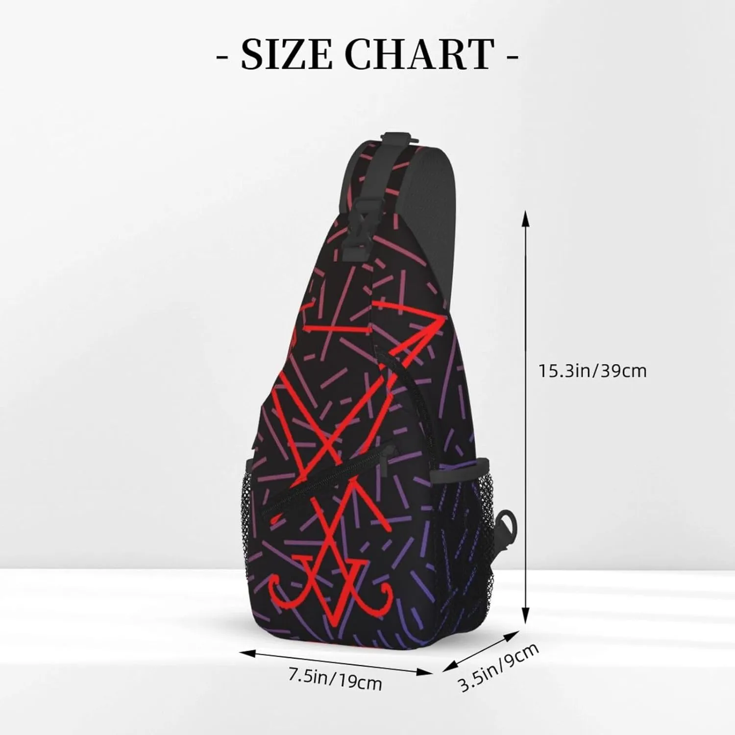 Occult Sigil Of Lucifer Crossbody Backpack For Men Women Sling Shoulder Dachshunds Dog Chest Bag Lightweight One Strap Multipurpose Travel Hiking Daypack