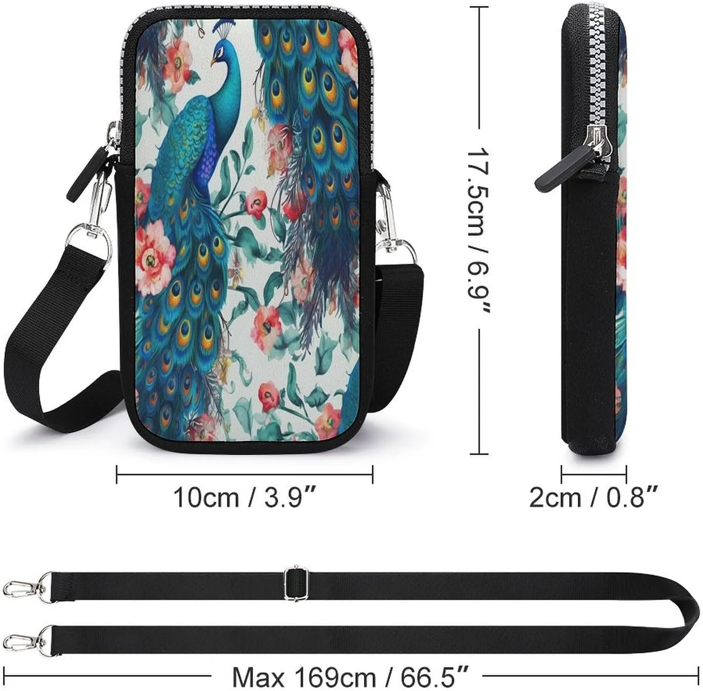 Ocean Wave Small Crossbody Bag for Women,Lightweight Mini Shoulder Bag Wallet Cell Phone Purse For Running,Travel,Commuting