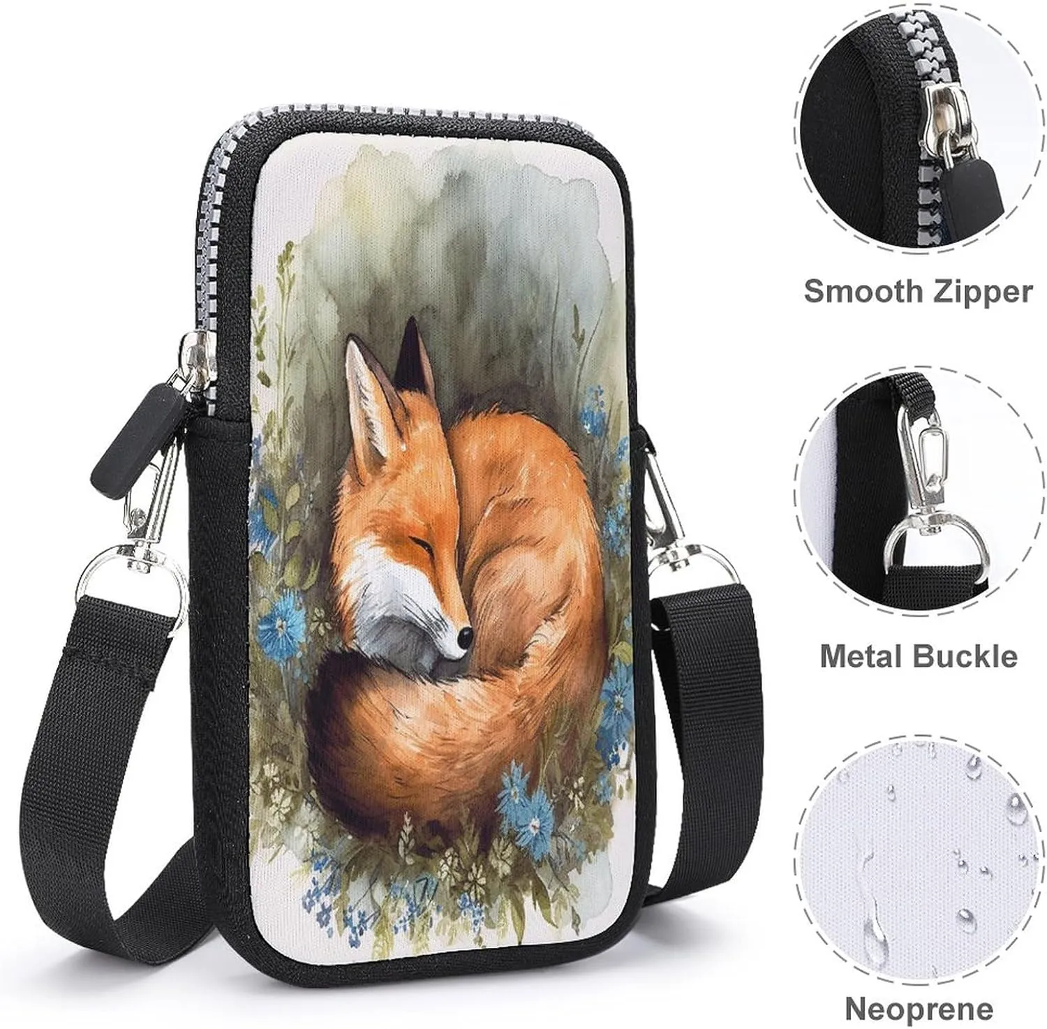 Ocean Wave Small Crossbody Bag for Women,Lightweight Mini Shoulder Bag Wallet Cell Phone Purse For Running,Travel,Commuting