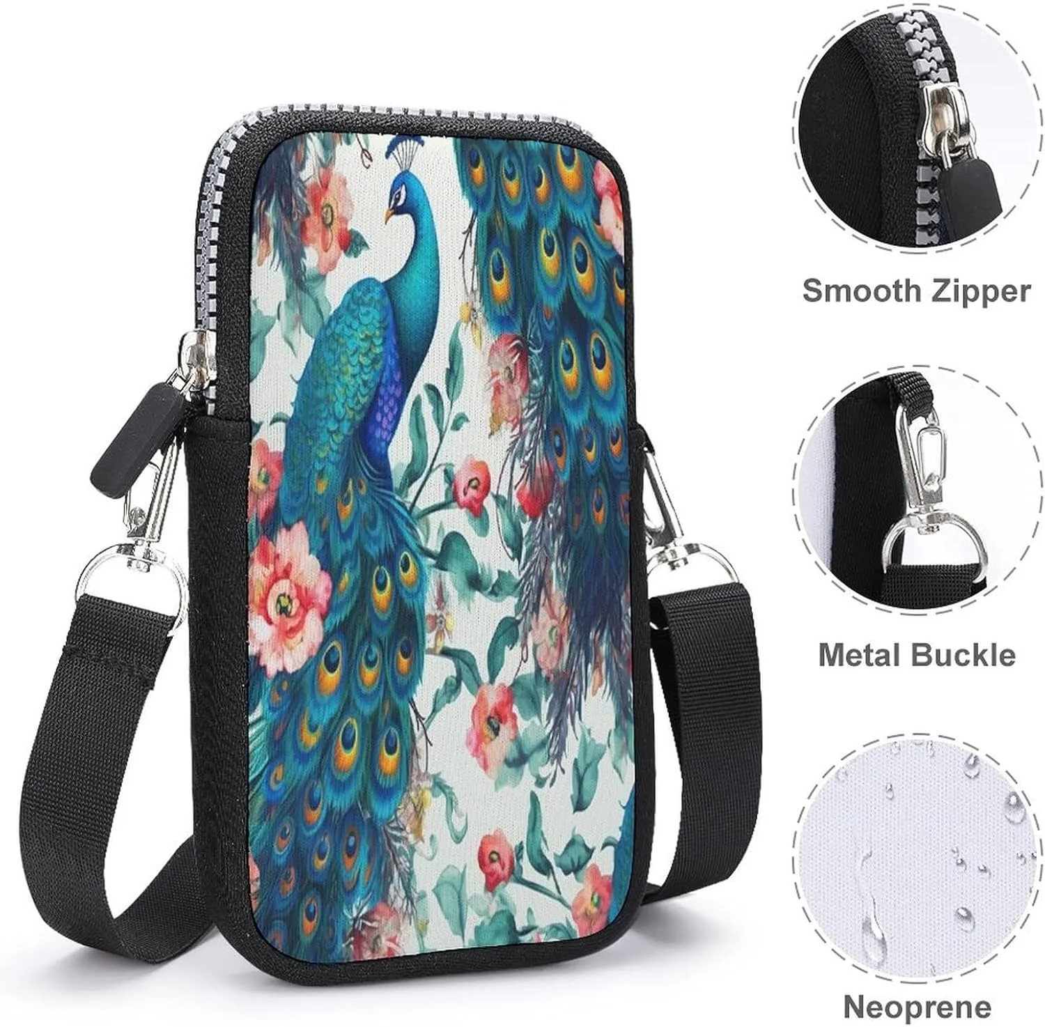 Ocean Wave Small Crossbody Bag for Women,Lightweight Mini Shoulder Bag Wallet Cell Phone Purse For Running,Travel,Commuting