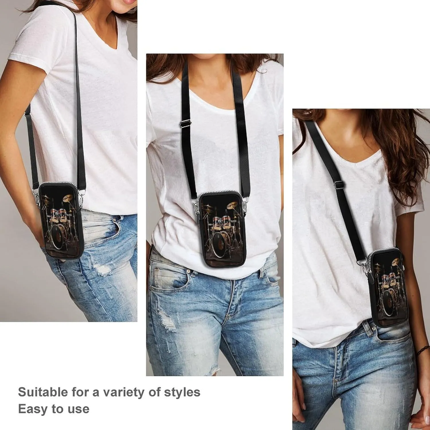 Ocean Wave Small Crossbody Bag for Women,Lightweight Mini Shoulder Bag Wallet Cell Phone Purse For Running,Travel,Commuting